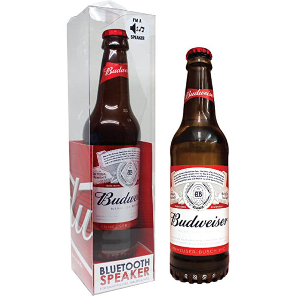 BOCINA BLUETOOTH EN FORMA DE BOTELLA BUDWEISER MOD ABS001