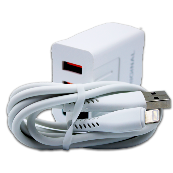 CARGADOR 2 USB CABLE TIPO IPHONE CON PANTALLA LED-2